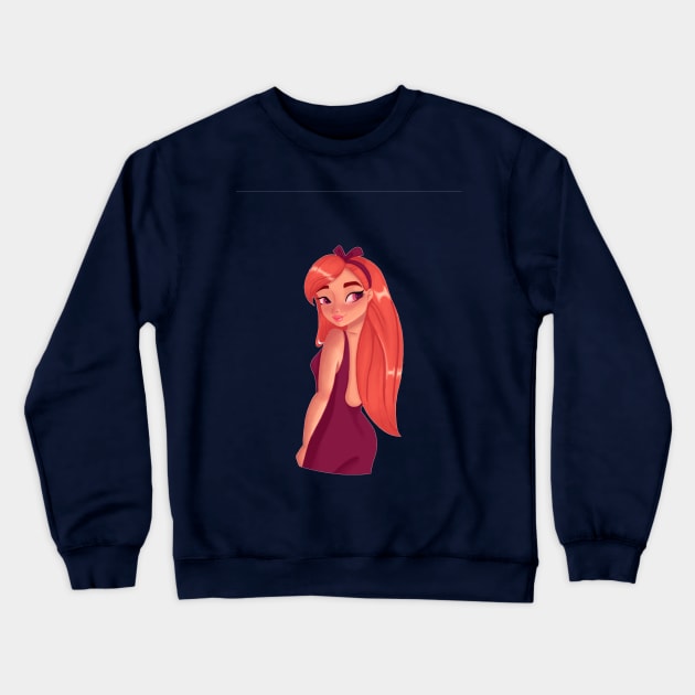 Cute girl Crewneck Sweatshirt by Duendeartist 